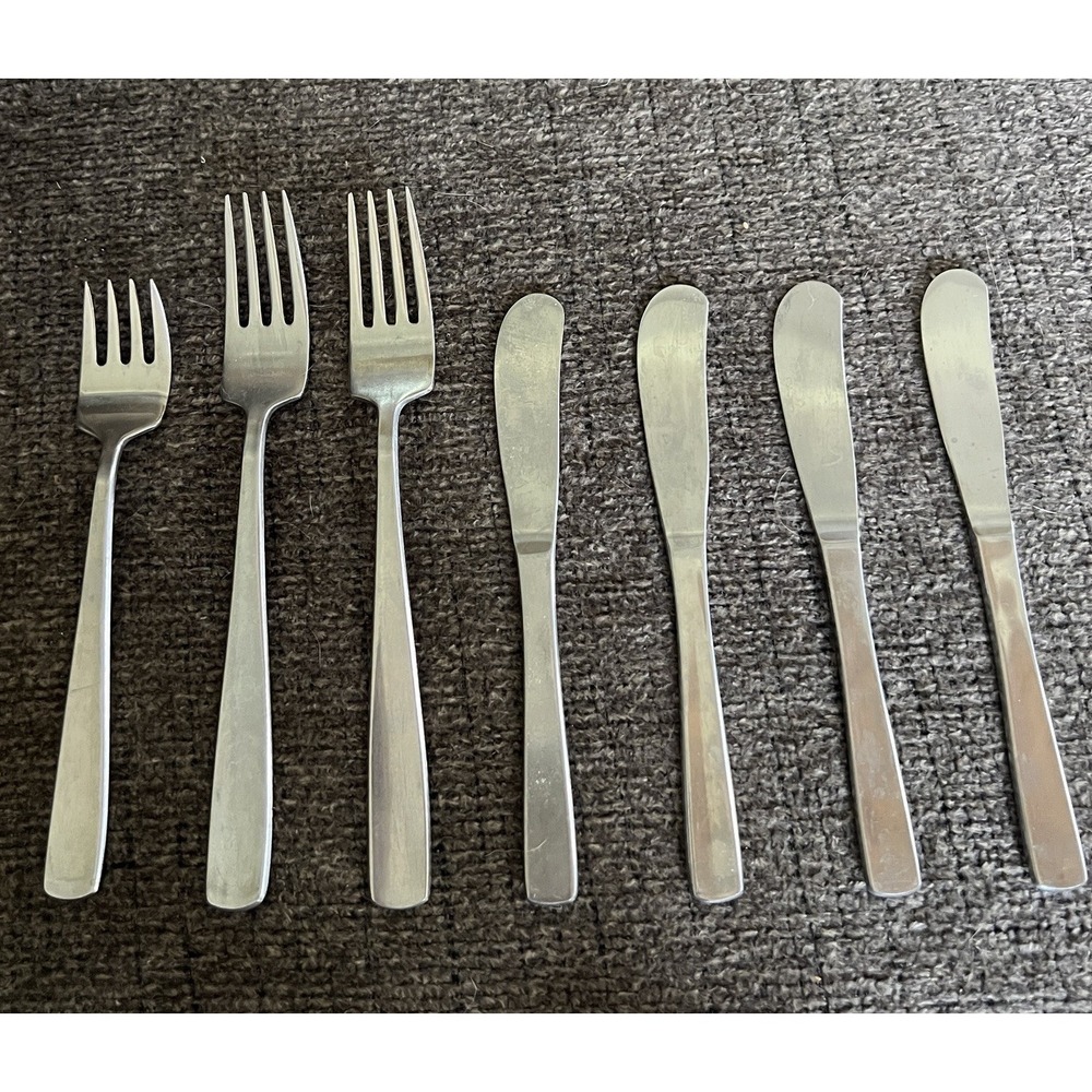 Gense Extra Stainless Sweden Flatware 7pc Set‎ Mid Century Modern Minimalist